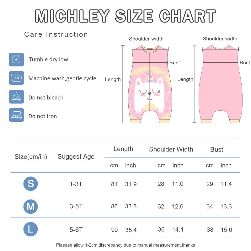 MICHLEY Toddler Sleeping Sack with Feet Newborn Infant Sleeveless Sleeping Bag 2-way Zipper Baby Wearable Blanket for Walkers,Pink Unicorn,5-6T - Image 2