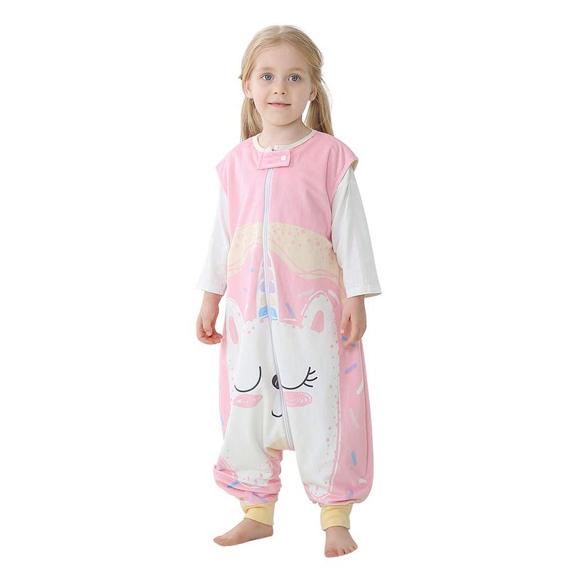 MICHLEY Toddler Sleeping Sack with Feet Newborn Infant Sleeveless Sleeping Bag 2-way Zipper Baby Wearable Blanket for Walkers,Pink Unicorn,5-6T - Image 1