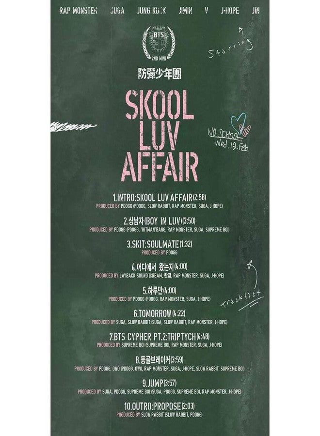 Bighit BTS (Skool LUV Affair) 2nd Mini Album Bangtan Boys CD+Photobook+Photocard+Gift (Extra BTS 6Photocards and 1Double-Sided Photocard Set) - Image 3
