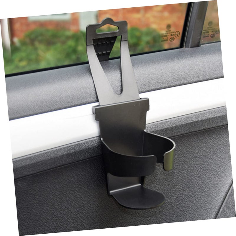 3PCS Black Car Cup Holder Set For Door Side And Seat Back Sturdy Multi Purpose Vehicle Beverage Rack - Image 5