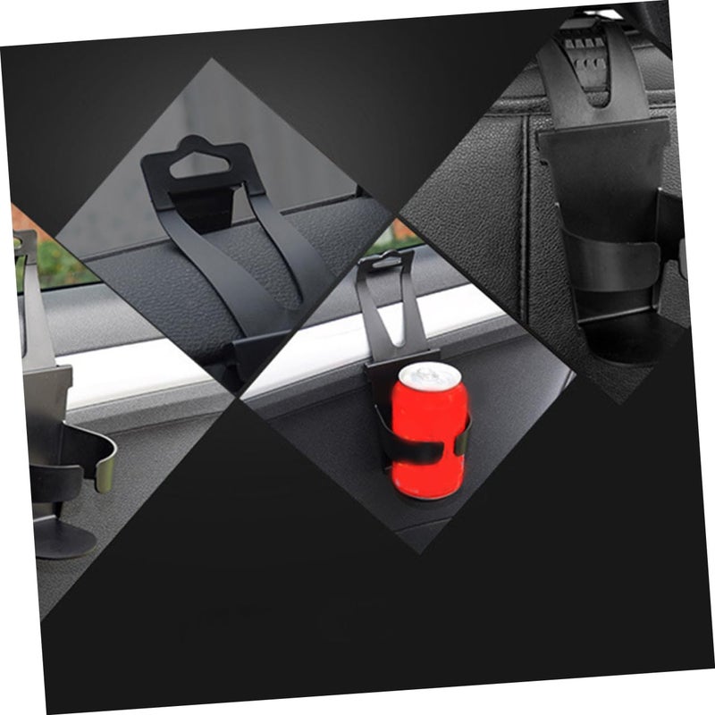 3PCS Black Car Cup Holder Set For Door Side And Seat Back Sturdy Multi Purpose Vehicle Beverage Rack - Image 3