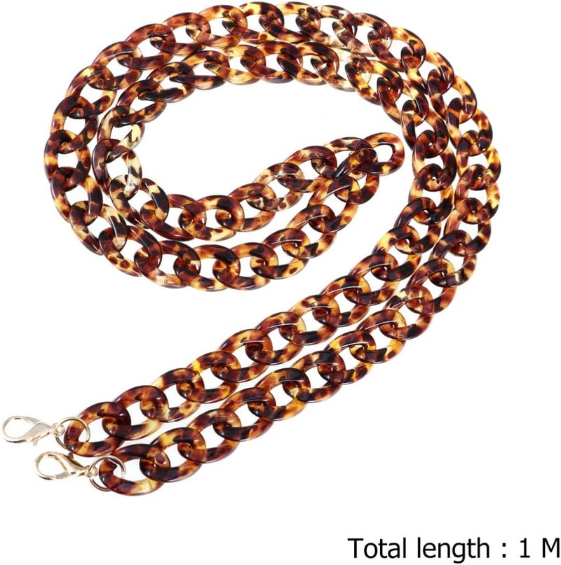 comfrt 1pc Acrylic Chain Strap Replacement Purse Chain Strap with Lobster Clasp Bags Accessories for DIY Craft Handbag Shoulder Making (Leopard) - Image 4