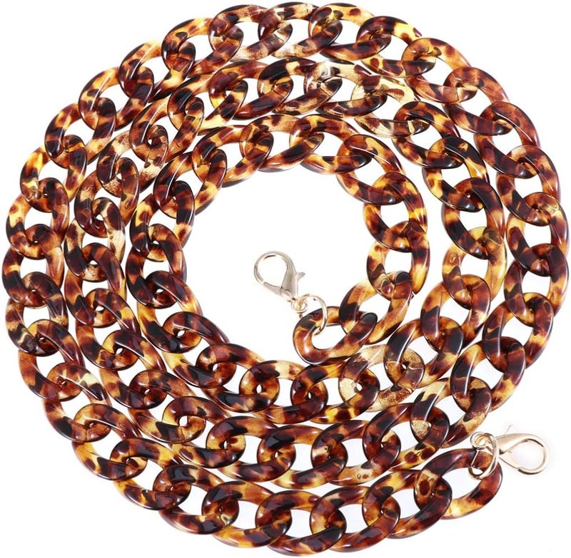 comfrt 1pc Acrylic Chain Strap Replacement Purse Chain Strap with Lobster Clasp Bags Accessories for DIY Craft Handbag Shoulder Making (Leopard) - Image 1