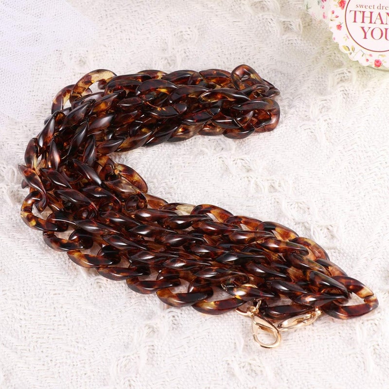 comfrt 1pc Acrylic Chain Strap Replacement Purse Chain Strap with Lobster Clasp Bags Accessories for DIY Craft Handbag Shoulder Making (Leopard) - Image 3
