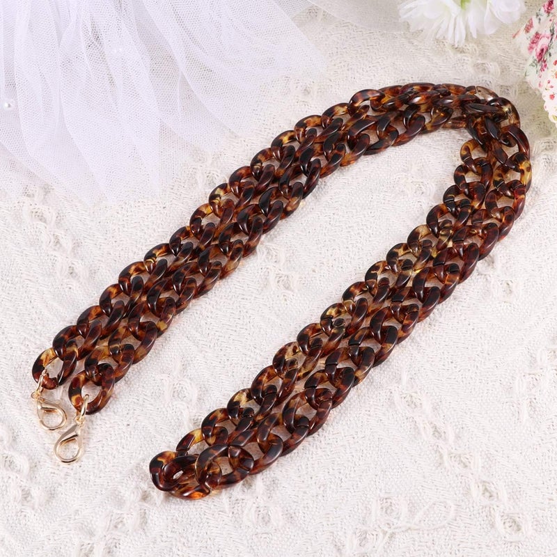 comfrt 1pc Acrylic Chain Strap Replacement Purse Chain Strap with Lobster Clasp Bags Accessories for DIY Craft Handbag Shoulder Making (Leopard) - Image 5