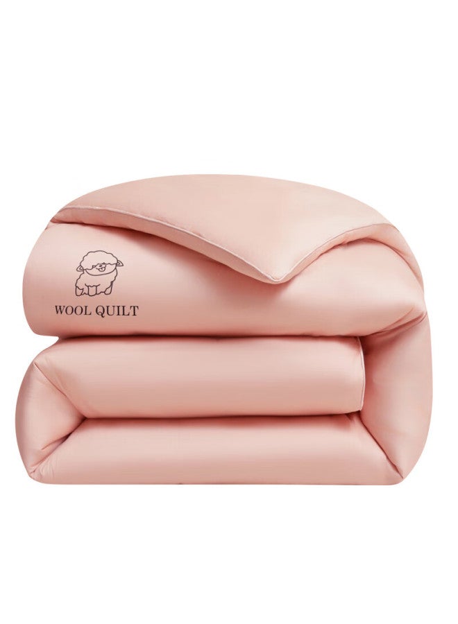Yalu Australian Imported 100% Pure Wool Quilt Warm Winter Wool Cashmere Comforter Pink 200*230cm