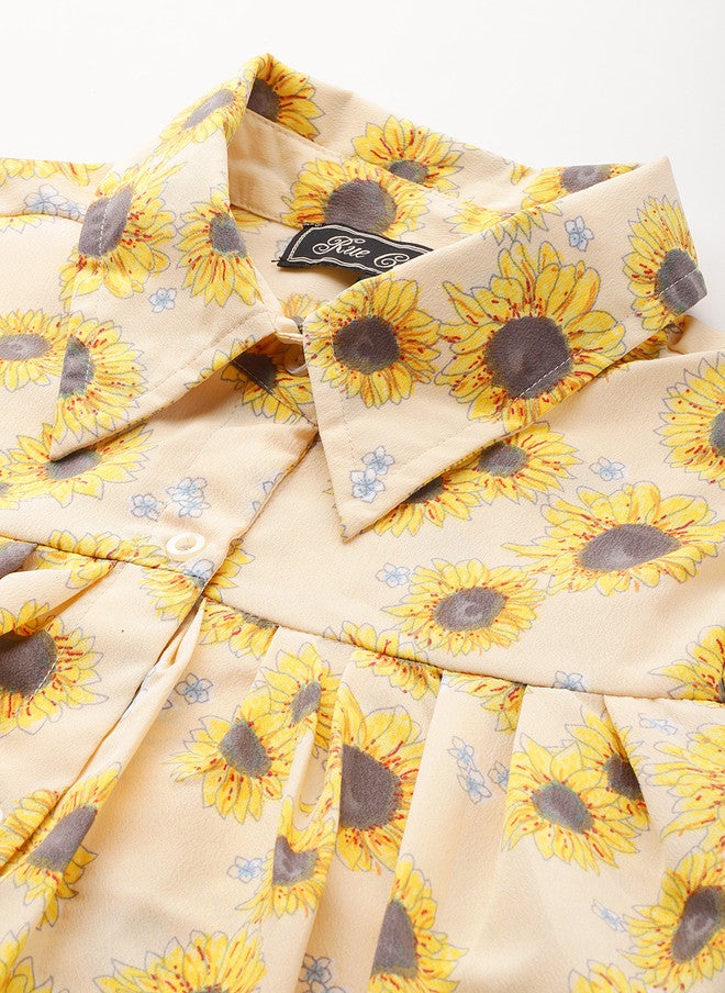 Rue Collection بلوزة قصيرة بطبعة زهور للنساء - Image 2