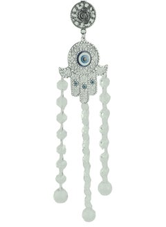 Turkish Blue Evil Eye Hamsa Hand Wall Hanging, Protection & Prosperity Décor for House & Office/Car Accessories/Help Eradicate Bad-Intentions