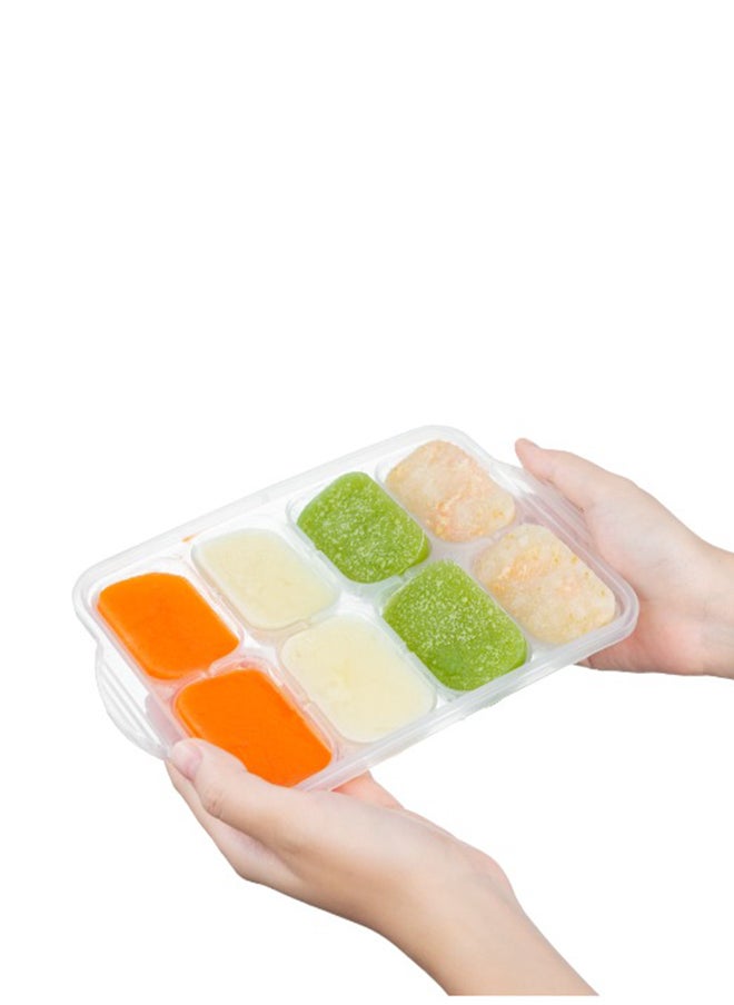 Amori Baby Food Freezer Tray With Lid, 8 Cubes, White