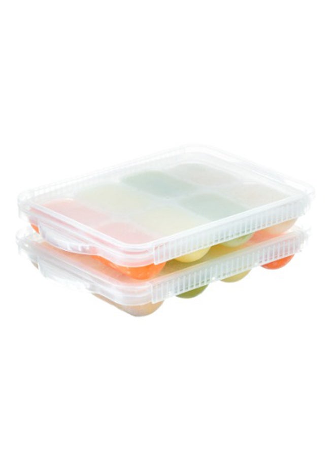 Amori Baby Food Freezer Tray With Lid, 8 Cubes, White