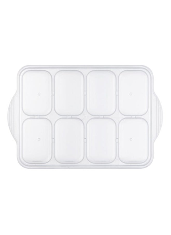 Amori Baby Food Freezer Tray With Lid, 8 Cubes, White