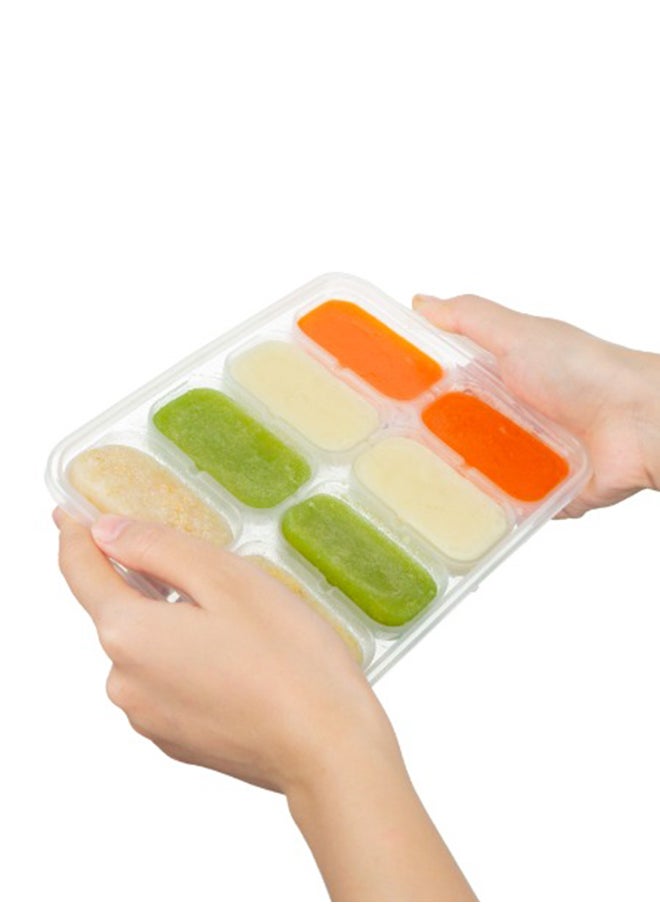 Amori Baby Food Freezer Tray With Lid, 8 Cubes, White