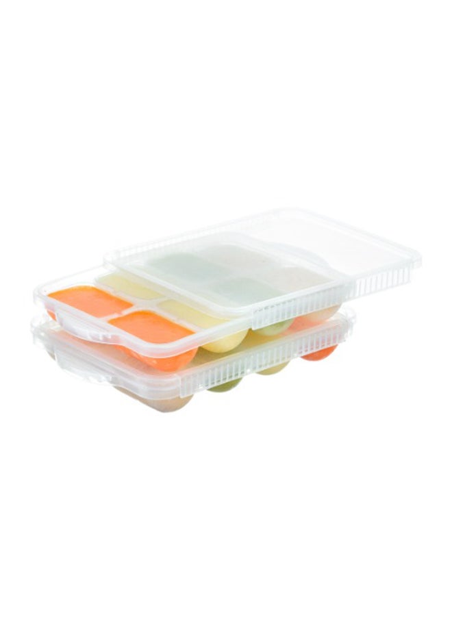 Amori Baby Food Freezer Tray With Lid, 8 Cubes, White
