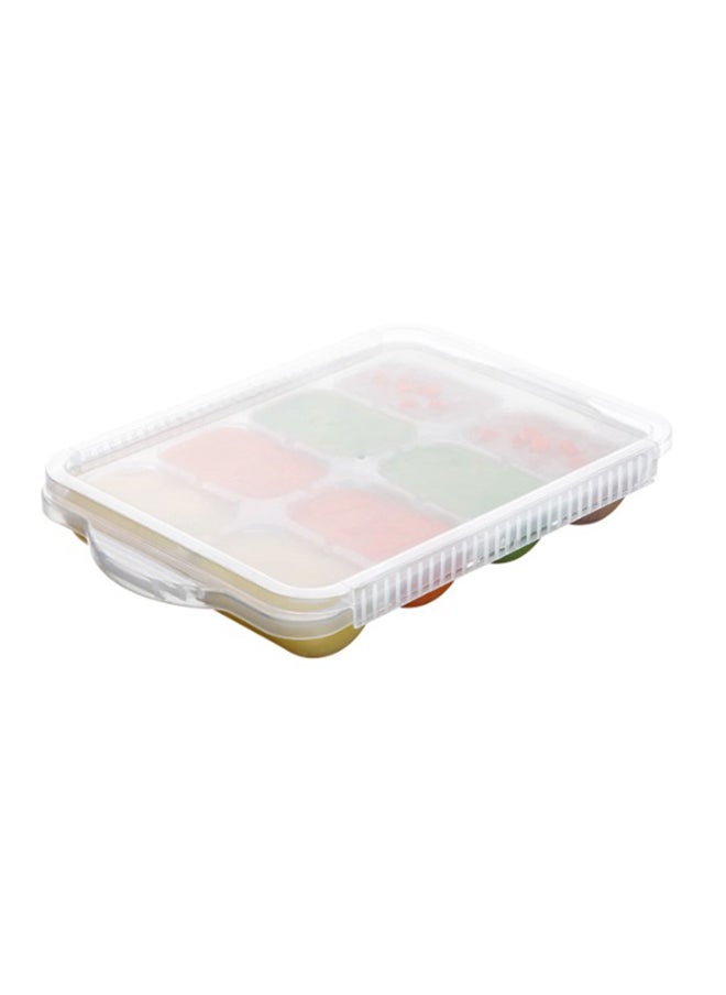 Amori Baby Food Freezer Tray With Lid, 8 Cubes, White