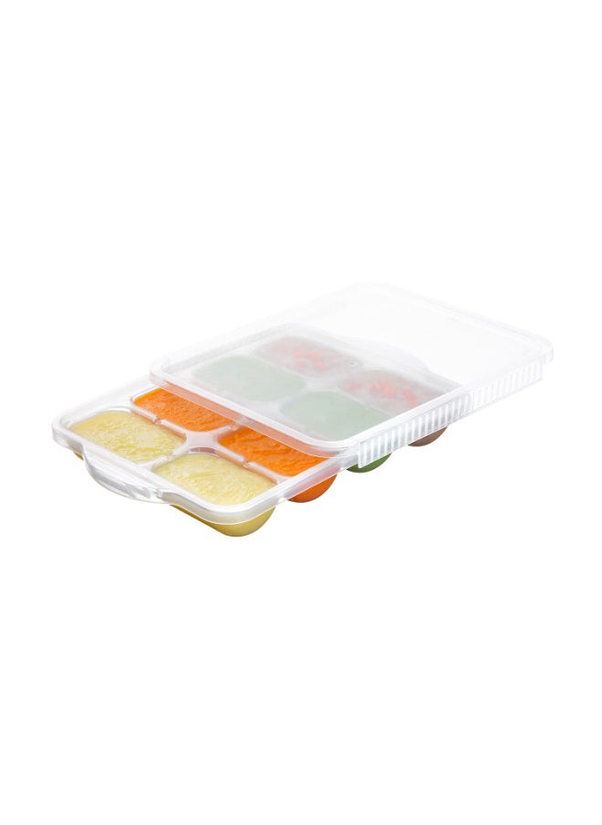 Amori Baby Food Freezer Tray With Lid, 8 Cubes, White