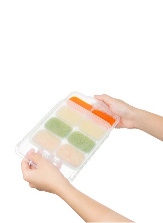 Amori Baby Food Freezer Tray With Lid, 8 Cubes, White