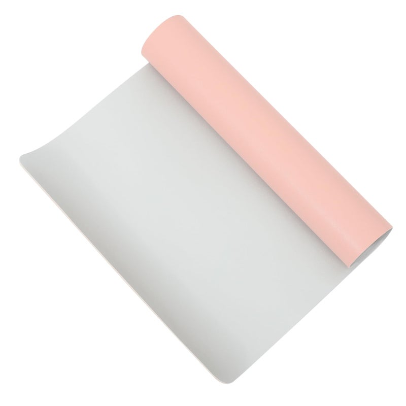 Dual Sided Silver Pink Tear Resistant Laptop Desk Mat with Nail Hand Cushion and Mouse Pad - Image 2