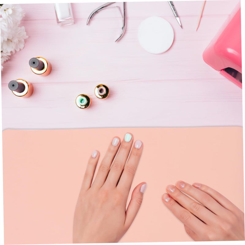 Dual Sided Silver Pink Tear Resistant Laptop Desk Mat with Nail Hand Cushion and Mouse Pad - Image 5