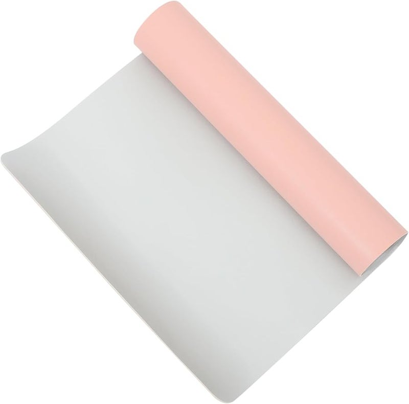 Dual Sided Silver Pink Tear Resistant Laptop Desk Mat with Nail Hand Cushion and Mouse Pad - Image 1