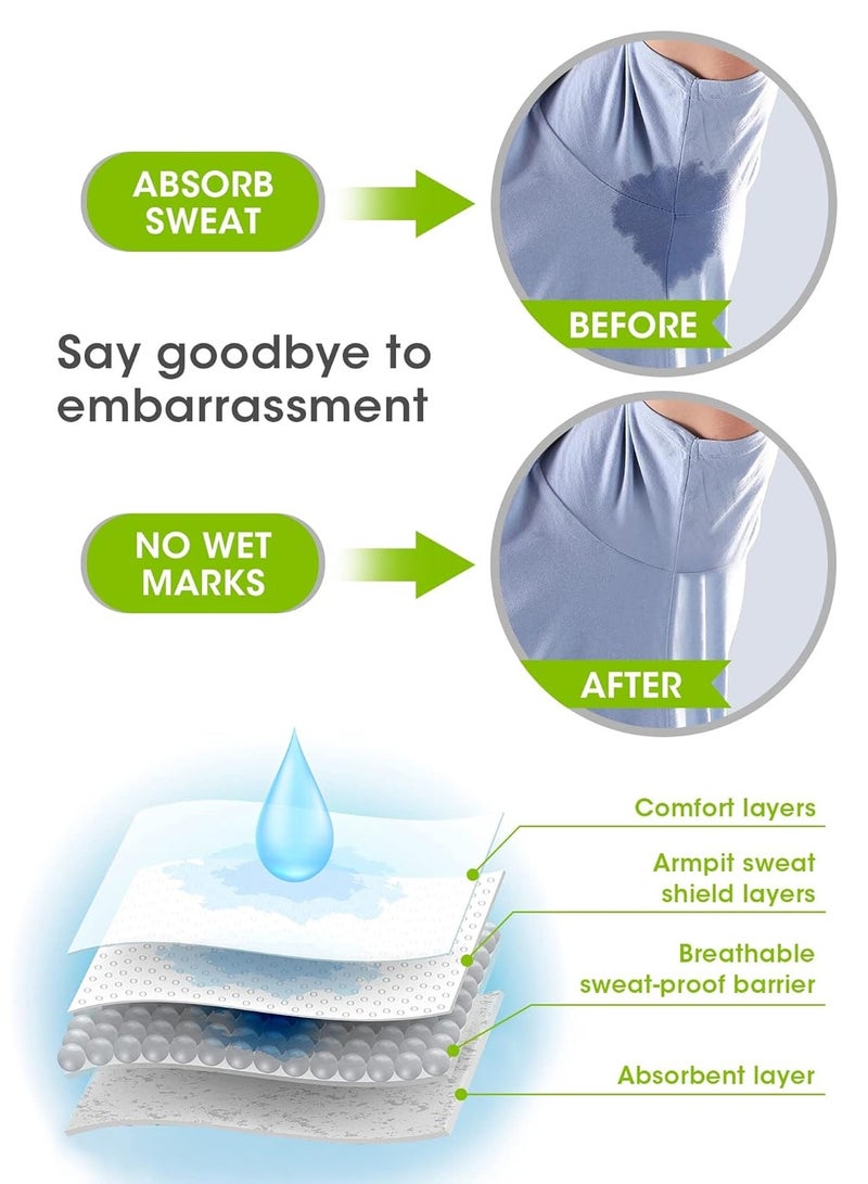 Generic 100Pcs Underarm Sweat Pads Fight Hyperhidrosis for Comfortable, Non Visible, Extra Adhesive, Disposable Dress Guards/Shields  - Image 3