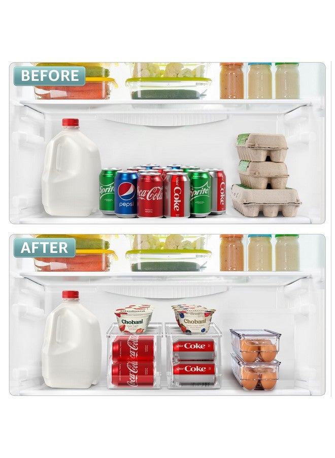 Sorbus Sorbus Soda Can Organizer for Refrigerator & Egg Holder for Fridge Set, 2 Stackable Can Holder Dispenser Holds 12 Cans Each & 2 Egg Holders with Lid holds 14 eggs for Fridge, Pantry, Freezer, BPA-Free  - Image 2