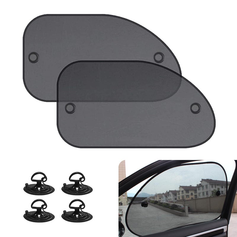Tesnaao 2 PCS Car Side Window Sun Shade with Suction Cup 26In x 15In Vehicle Window Covers Universal Automotive Window Thermal Protectors Accessories for Truck SUV Car Black - Image 3