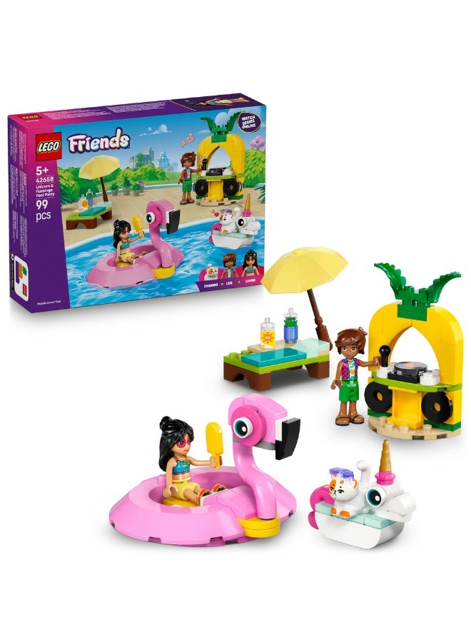 LEGO Friends Unicorn And Flamingo Pool Party Toy Set 42658 (Age 5+, 99 Pieces) - Image 1