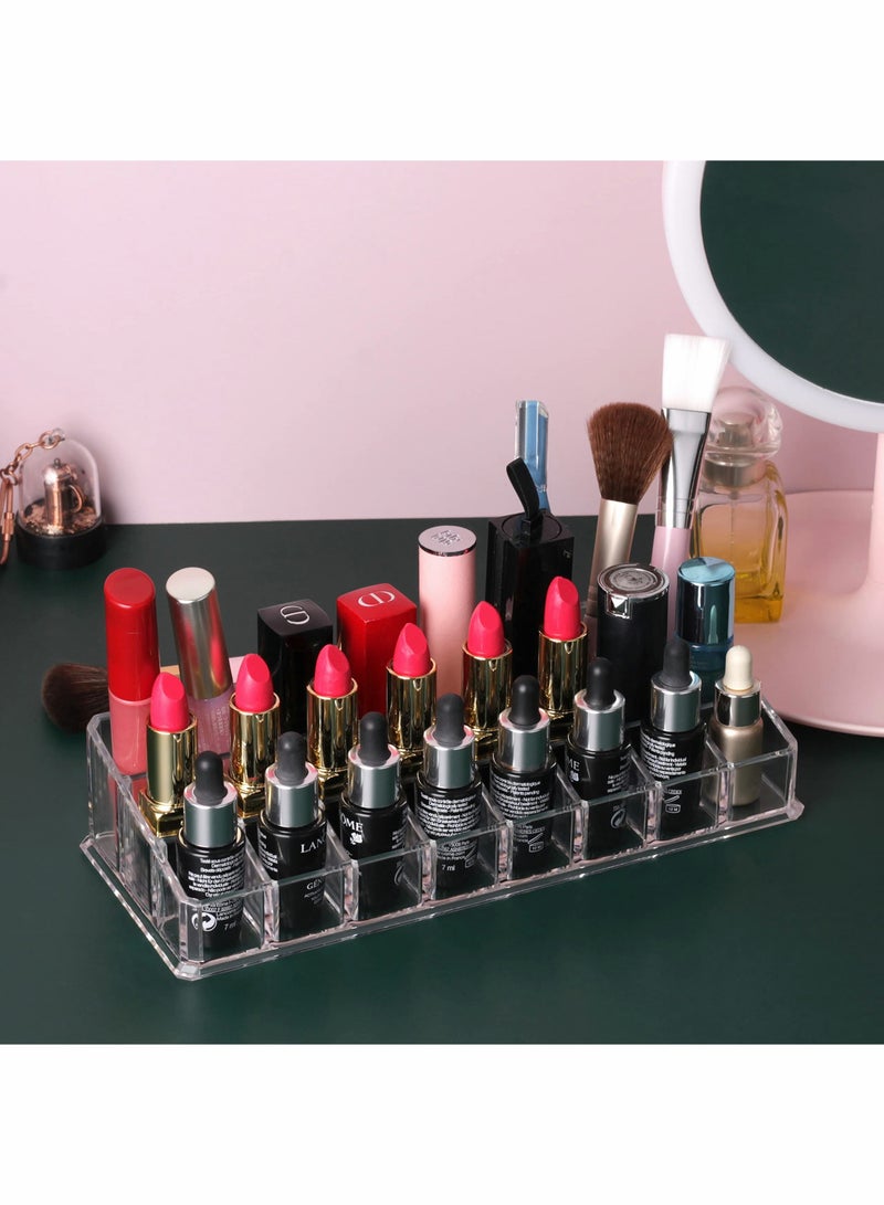 KASTWAVE 24 Slots Spaces Lipstick Holder Transparent Clear Acrylic Thickening Makeup Organizer Display Stand - Image 2
