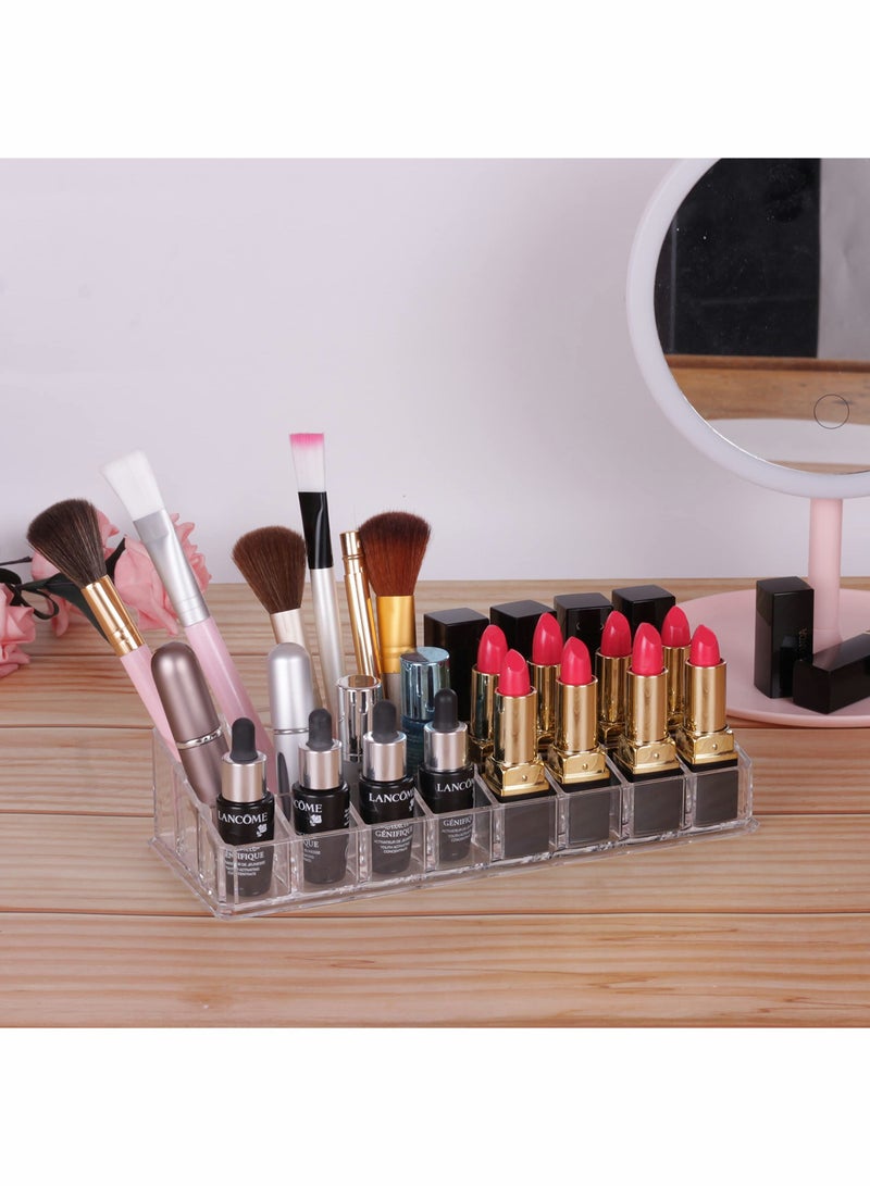 KASTWAVE 24 Slots Spaces Lipstick Holder Transparent Clear Acrylic Thickening Makeup Organizer Display Stand - Image 3
