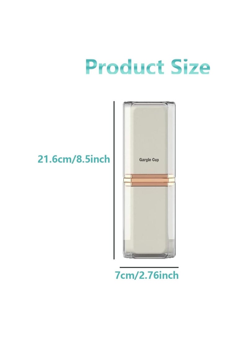 Zikra Portable Travel Toothbrush Case, Toothbrush Holder with Cover, Travel Mouthwash Cup, Compact Oral Clean Tools Organizer for Traveling Camping School Home (White) - Image 5