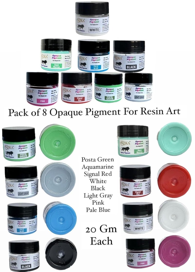 IRIKA IRIKA PACK OF 8 OPAQUE PIGMENT PASTE FOE RESIN ART AND CRAFT 8 SHADECOMBO PIGMENTRESIN ARTNON TOXICEPOXY PIGMENT 20 GM EACH  - Image 3