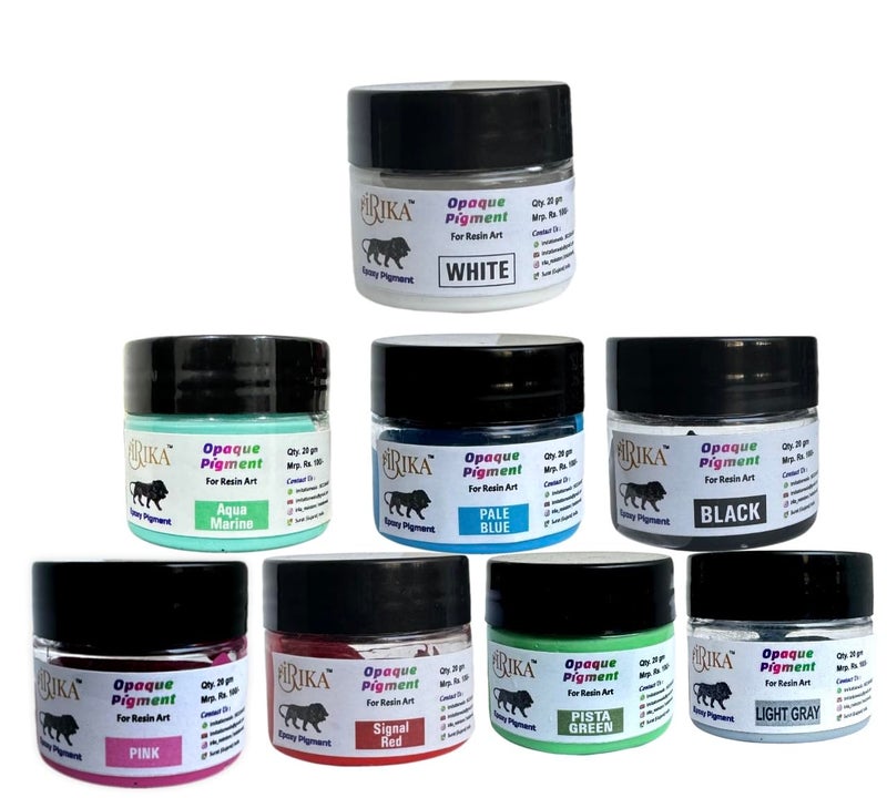 IRIKA IRIKA PACK OF 8 OPAQUE PIGMENT PASTE FOE RESIN ART AND CRAFT 8 SHADECOMBO PIGMENTRESIN ARTNON TOXICEPOXY PIGMENT 20 GM EACH  - Image 1