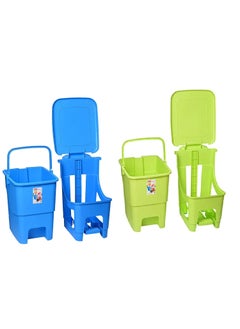 Aristo ARISTO splash plastic pedal dustbin 25 LTR GREEN & BLUE PACK OF 2  - Image 3