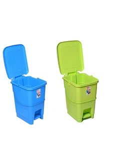 Aristo ARISTO splash plastic pedal dustbin 25 LTR GREEN & BLUE PACK OF 2  - Image 2