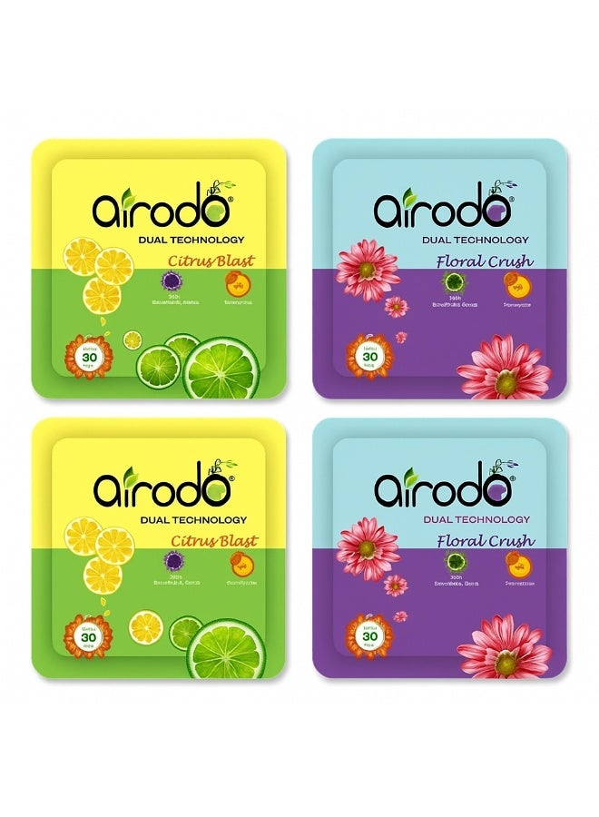 airodo Premium Air Freshener Power Pocket Gel For Bathrooms,Toilets, Cars,Home,Office and Small Spaces|Instant & Long Lasting Fragrance of Citrus&Floral|Germ Protection|Odor Eliminator|24h Protection|Compact Hanging Scent Pouch|Lasts Up to 30 Days - Image 1