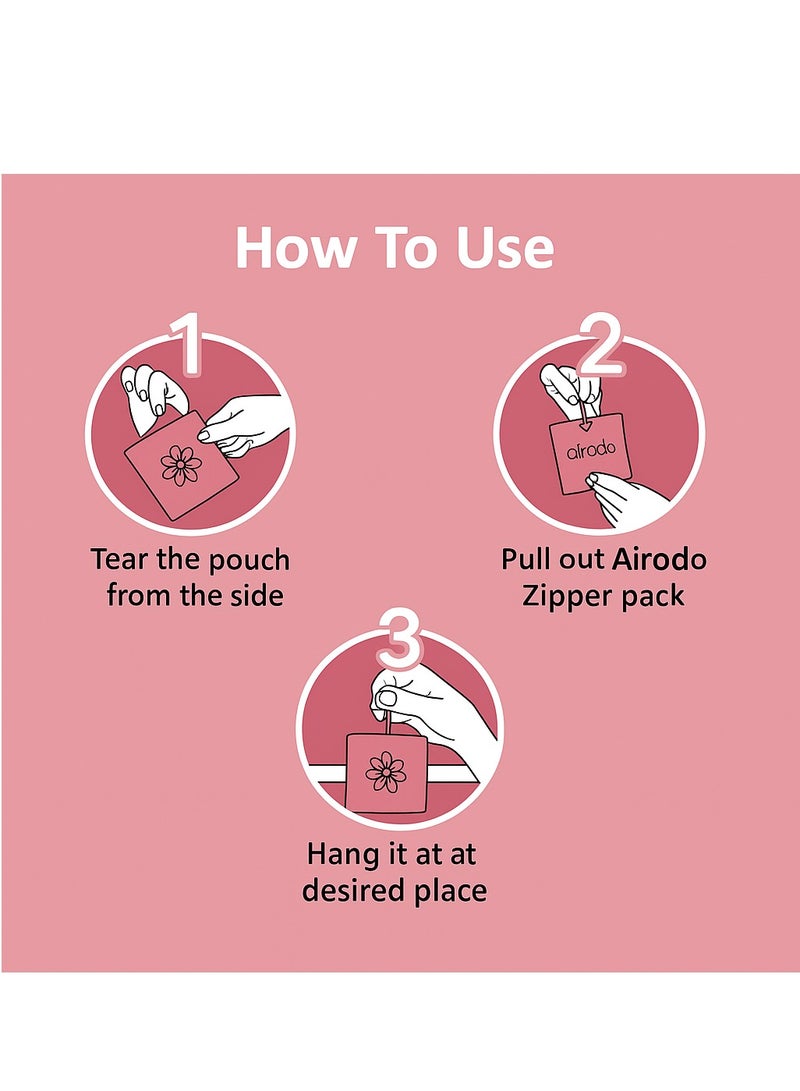 airodo Premium Air Freshener Power Pocket Gel For Bathrooms,Toilets, Cars,Home,Office and Small Spaces|Instant & Long Lasting Fragrance of Citrus&Floral|Germ Protection|Odor Eliminator|24h Protection|Compact Hanging Scent Pouch|Lasts Up to 30 Days - Image 5