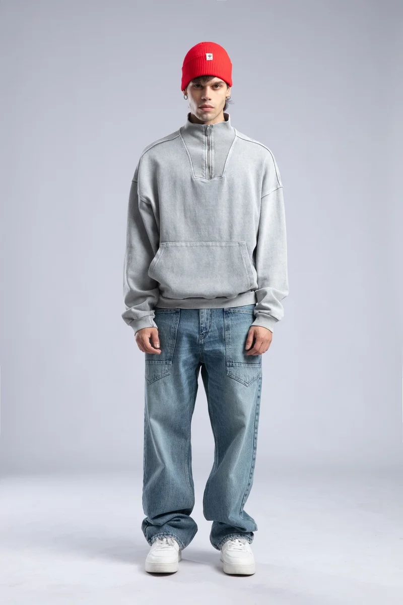 Catch Half-Zip Washed Sweatshirt