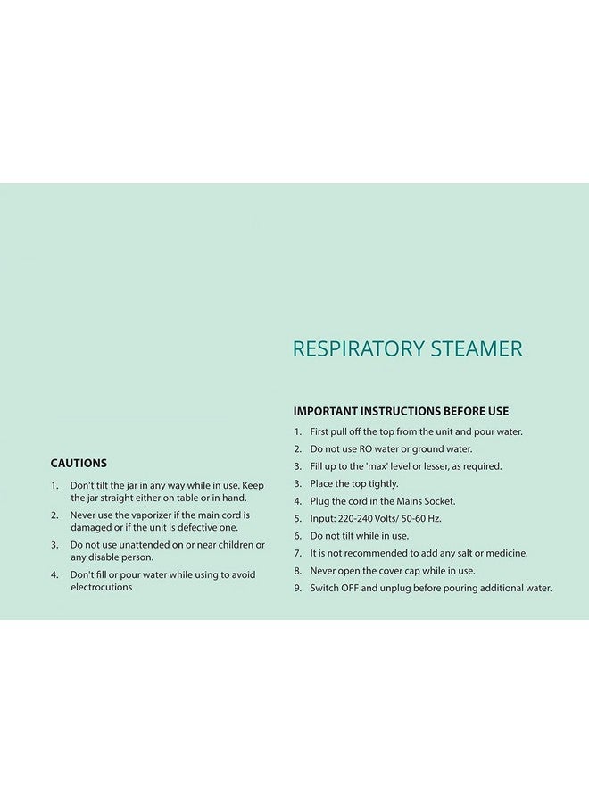 WOLTAX 3 In 1 Steamer Vaporizer For Facial And Cold And Cough Nose Steamer Cough Steamer, Nozzle Inhaler & Nose Vaporizer (WITH 5 PCS 3LAYER MASK) - Image 5
