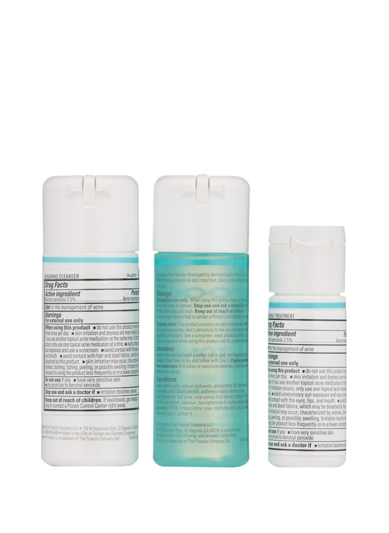 Proactiv - Proactiv 3 Step Acne Treatment - Benzoyl Peroxide Face Wash, Repairing Acne Spot Treatment for Face and Body, Exfoliating Toner - 30 Day Complete Acne Skin Care Kit - Image 1