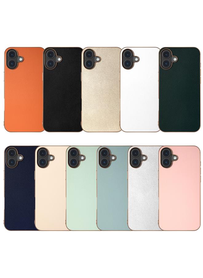 S-TOP Case For iPhone 16 Plus PU Leather Electroplating Frame Full Coverage Phone Case - Image 5