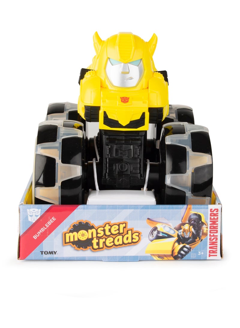 John Deere Transformers Bumblebee Light-Up Monster Wheels Toy Truck with Neon Wheels | Kids Toy for Boys and Girls | Yellow - Image 4