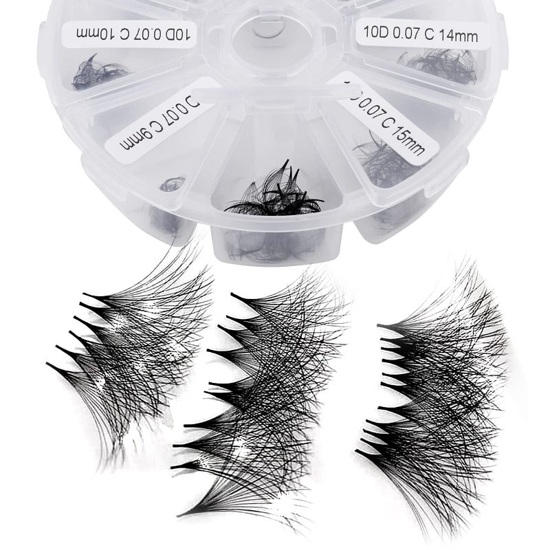 Premade Fans Eyelash Extension 500 Fans Handmade Loose Volume Lashes Mutiple Options 10D Premade Fans 007mm Thickness CD Curl 916mm1320mm Volume Eyelash Extensions by WENDYLASHES