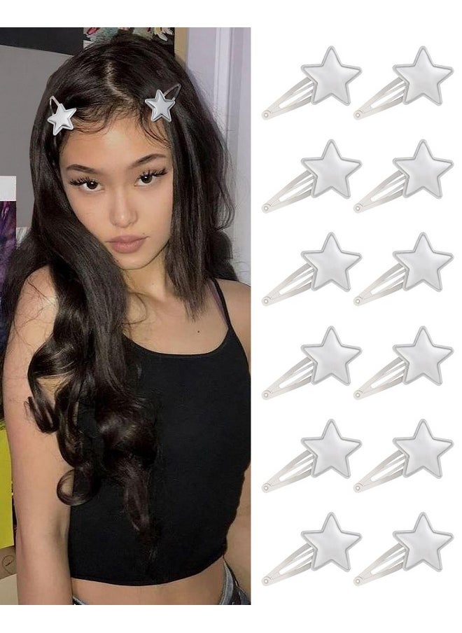 HAIMEIKANG HAIMEIKANG 10 Pcs Small Fluffy Star Hair Clips - Hair Clips for Girls Women in Pink, Blue, White, Red, Yellow - Y2k Accessories for Women  - Image 1
