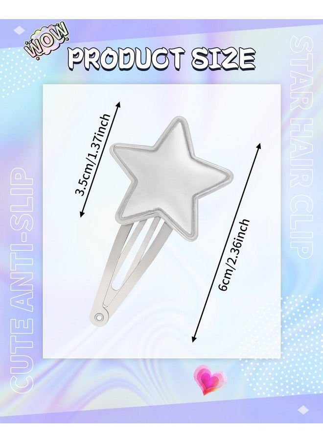 HAIMEIKANG HAIMEIKANG 10 Pcs Small Fluffy Star Hair Clips - Hair Clips for Girls Women in Pink, Blue, White, Red, Yellow - Y2k Accessories for Women  - Image 5