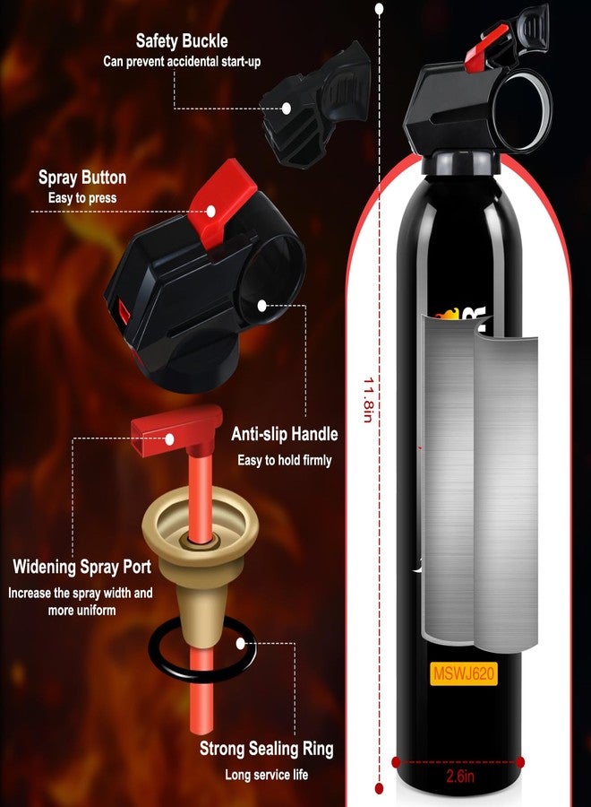 MEINV Fire Extinguisher for Boat - 3 Packs Fire Extinguisher for Home with Mount, 620ml Small House Fire Extinguishers for Kitchen Vehicle Car UTV RV, Portable Water-Based Fire Extinguisher for A/B/C/K Fire - Image 2