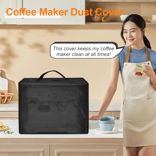 NUENSS-ROR Coffee Maker Cover for Breville Espresso Machine, Heavy Duty Thickened Waterproof Dustproof Protective Cover Case for Breville BES870XL/BES880BSS/BES870BSXL Espresso Machine (Black) - Image 2