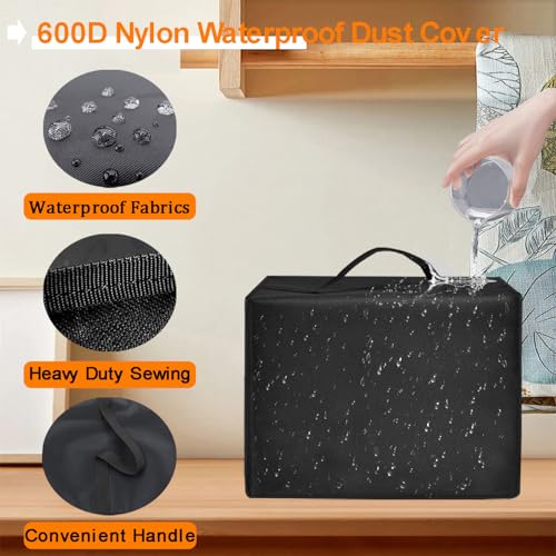 NUENSS-ROR Coffee Maker Cover for Breville Espresso Machine, Heavy Duty Thickened Waterproof Dustproof Protective Cover Case for Breville BES870XL/BES880BSS/BES870BSXL Espresso Machine (Black) - Image 4