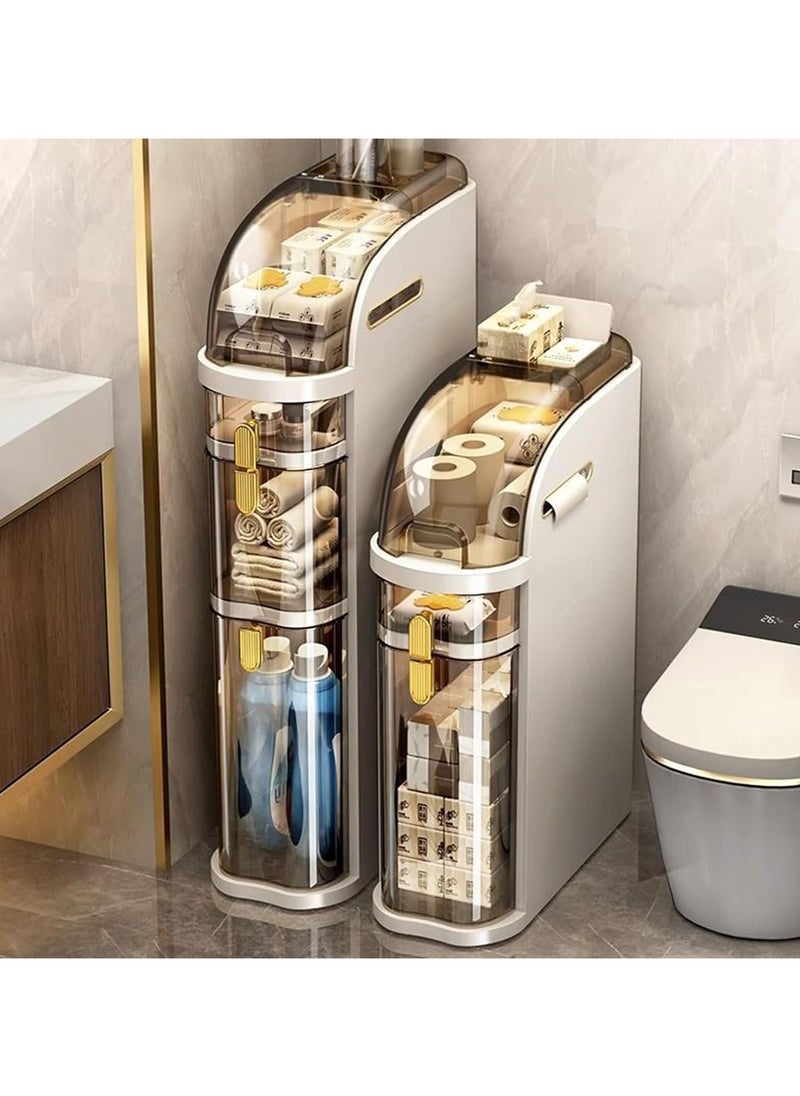 DubaiGallery Slim Bathroom Storage Cabinet, Freestanding Bathroom Shelf with Drawer, Toilet Paper Holder, Towel Organizer, for Bathroom, Laundry Room, Entryway, Kitchen, Pantry  - Image 1