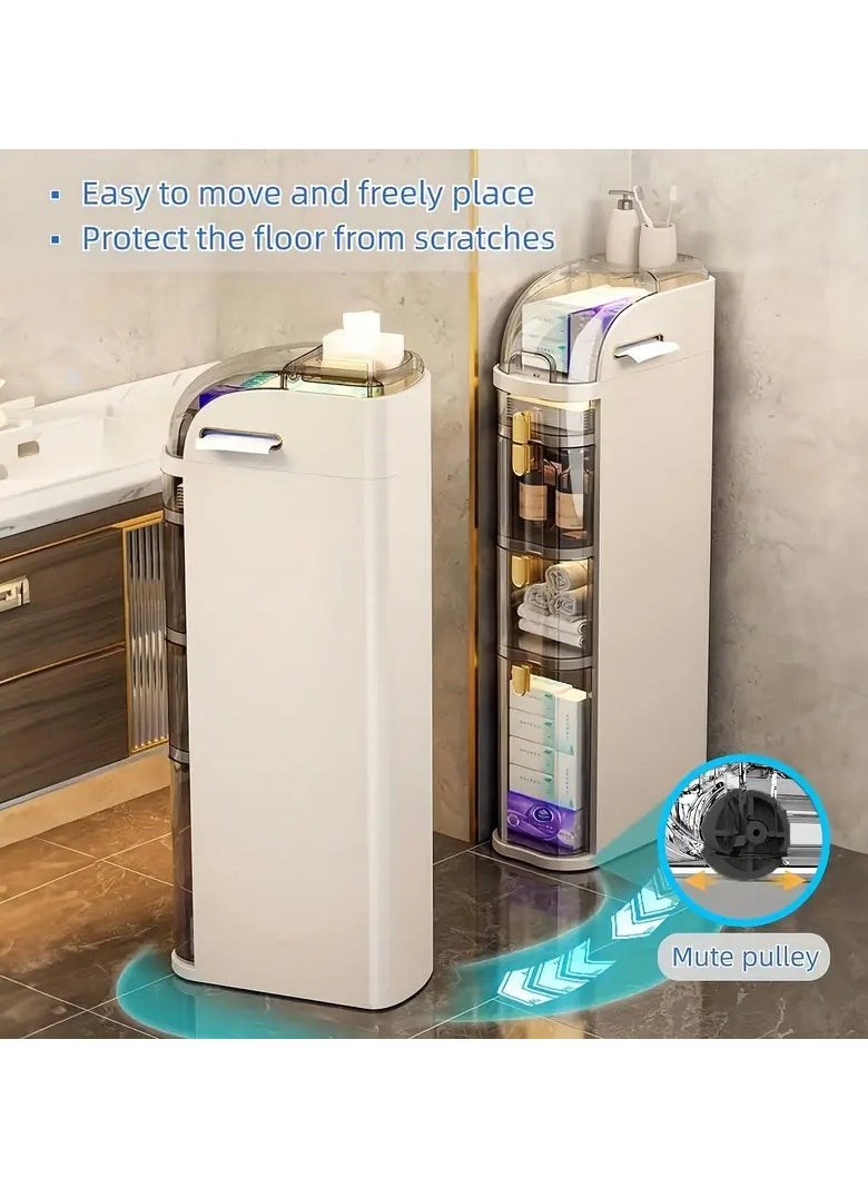DubaiGallery Slim Bathroom Storage Cabinet, Freestanding Bathroom Shelf with Drawer, Toilet Paper Holder, Towel Organizer, for Bathroom, Laundry Room, Entryway, Kitchen, Pantry  - Image 2