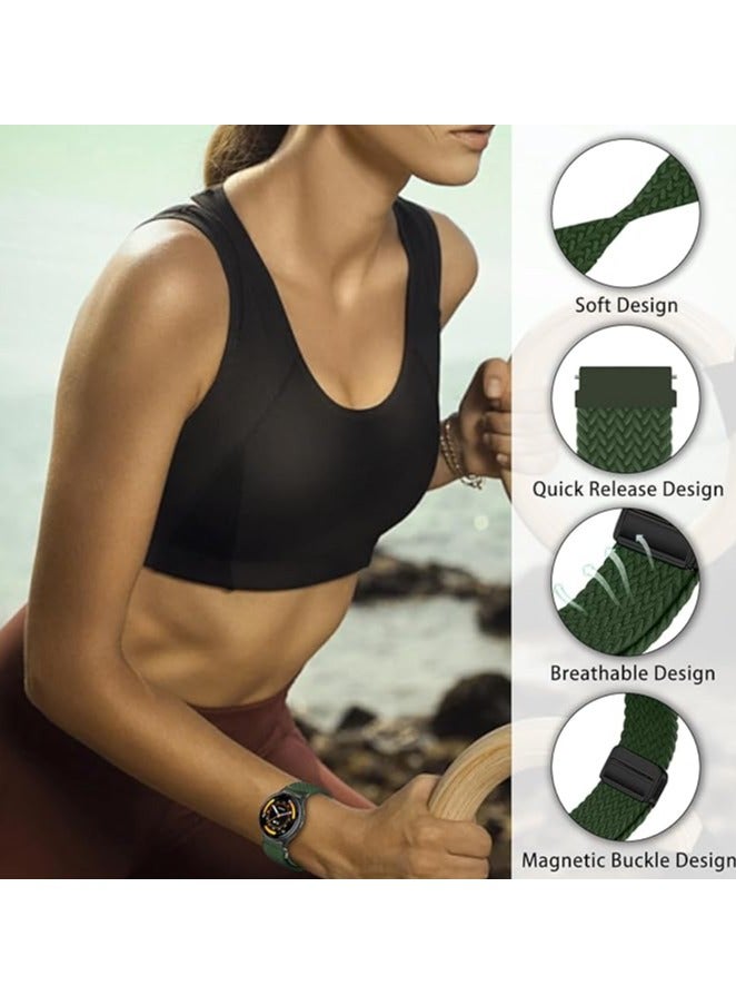 22mm Magnetic Band for Samsung Galaxy Watch 3 45mm/Watch 46mm/Gear S3/Huawei watch GT4 GT3 46MM/Huawei Watch 3/4/GT2E/GT2 Pro/GT GT2 46MM/Amazfit GTR 4/3/3Pro/2/2e, Stretchy Braided Nylon Sport Strap - Image 2